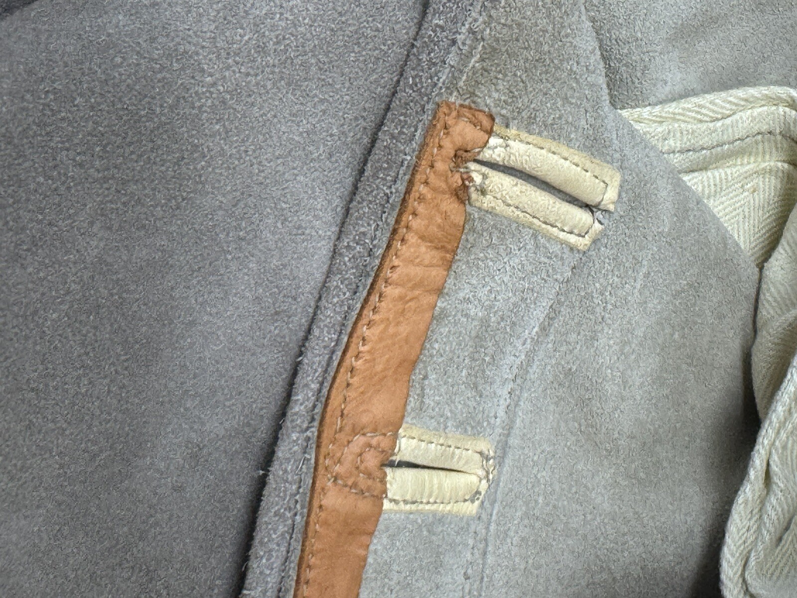 Vtg Authentic Lederhosen Shorts Suede Leather Mens Marked 46 Gray Austria