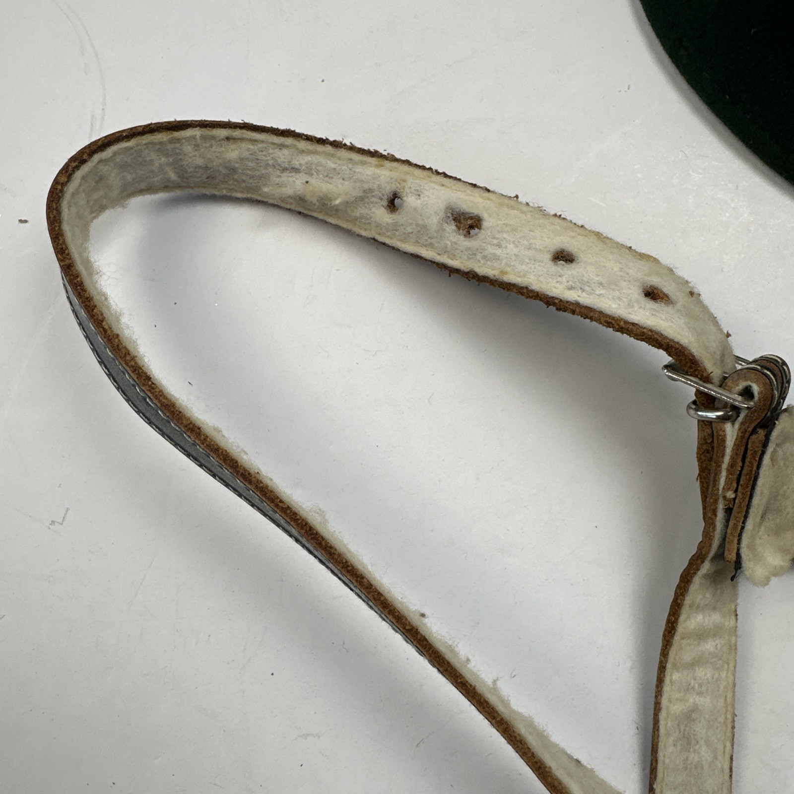 Traditional Boy’s German Lederhosen 24″ Waist Line With Hat and Pins Leather VTG