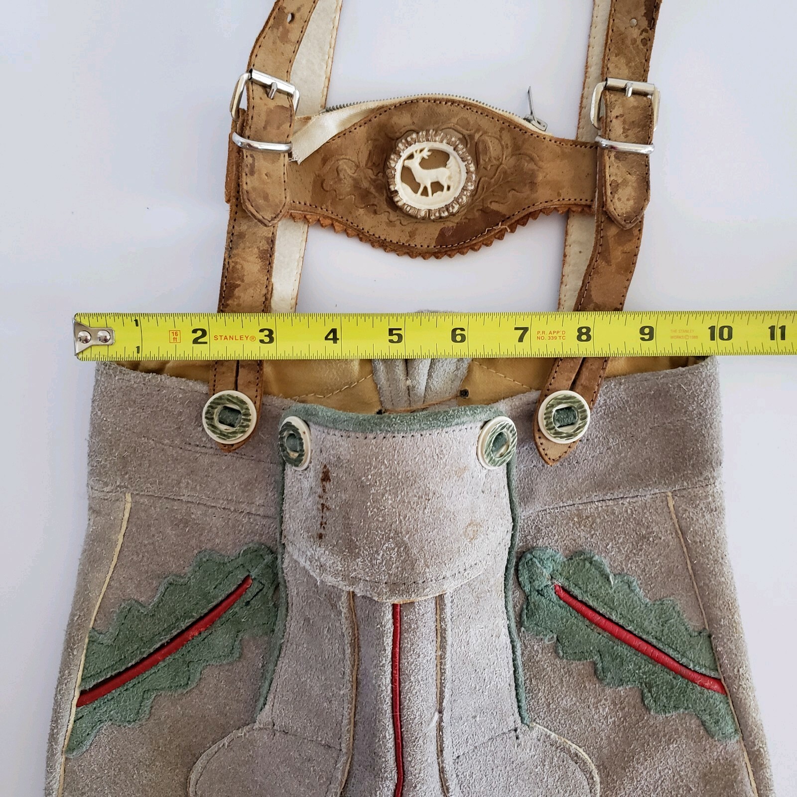 Boys Lederhosen Vintage Bavarian Short Alls Suede Oktoberfest Authentic Leather