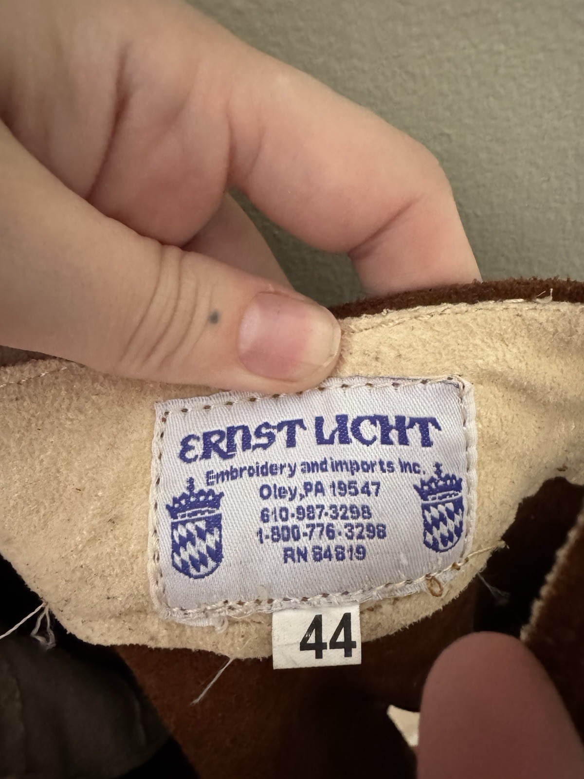 Ernst Licht German Brown Suede Lederhosen Women’s Size 44 Vintage Oktoberfest