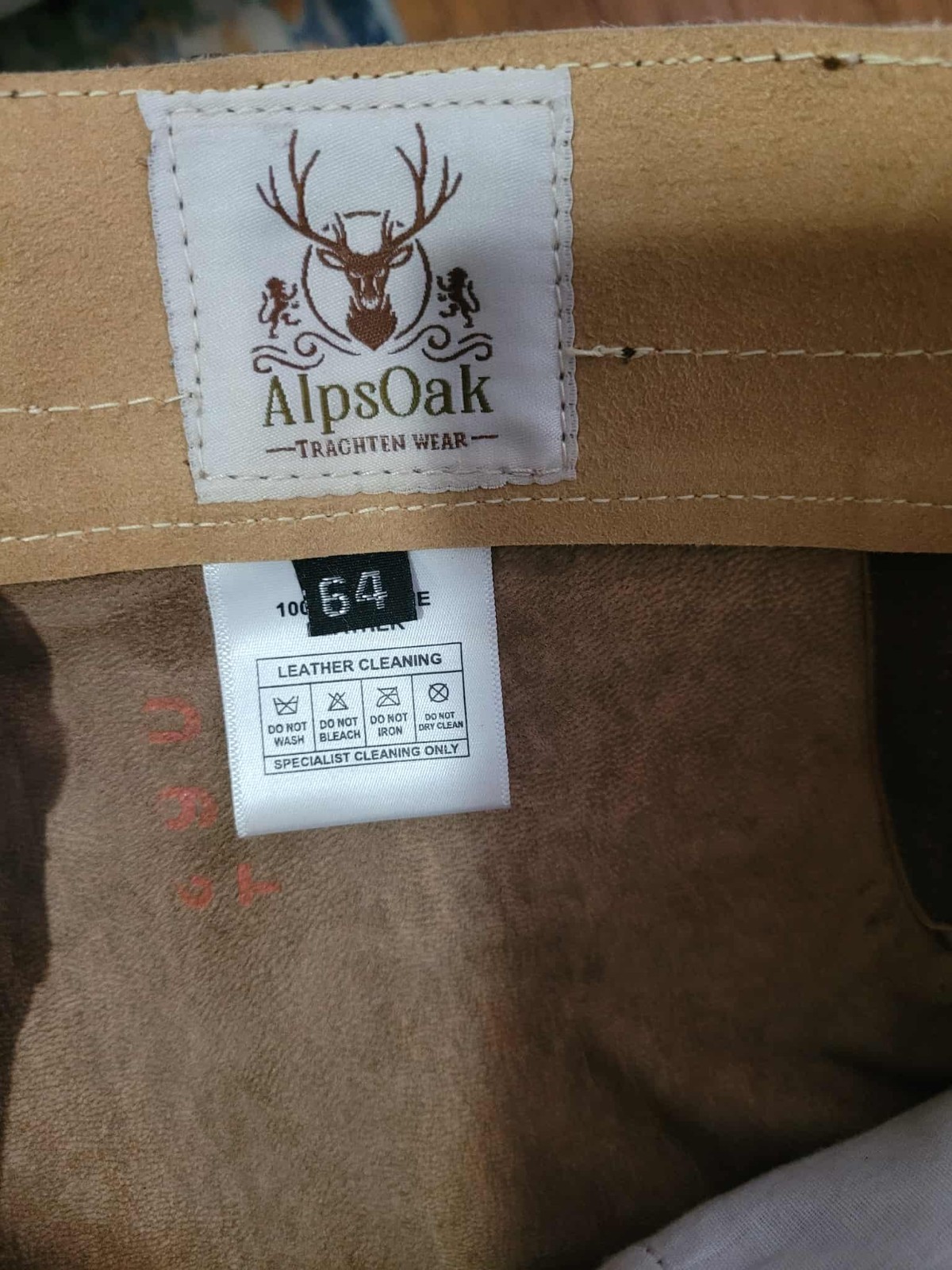 AlpsOak Men’s Oktoberfest Lederhosen Authentic German Leather Shorts Size 64
