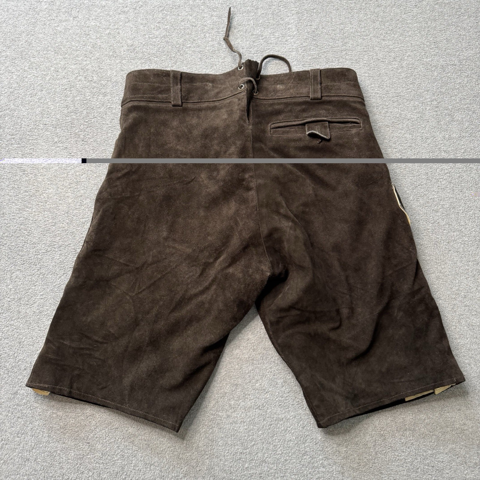 Lederhosen4u Shorts Mens 50 Brown Leather Suede German Oktoberfest Traditional