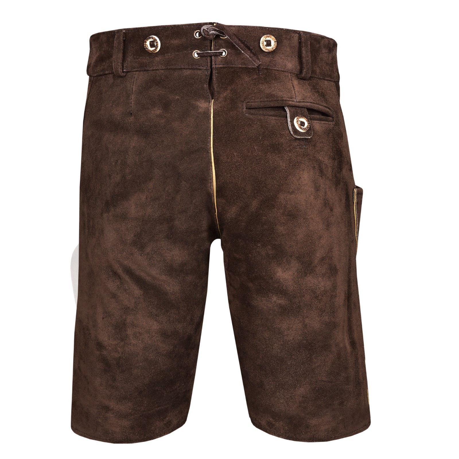 Men Traditional Leather Oktoberfest Lederhosen (Brown, Black, Gold, Med Brown)