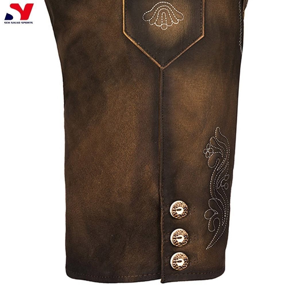Men’s Lederhosen Shorts German Bavarian Leather Oktoberfest Costume