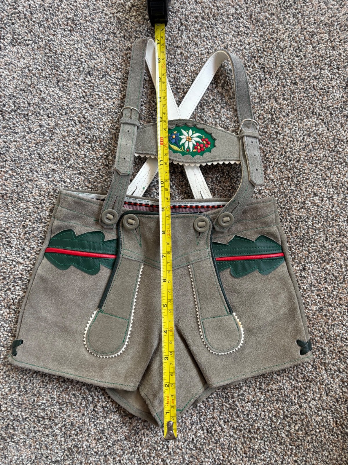 Authentic Swiss Vintage Lederhosen Kids set size 3. Pristine condition- no wear!