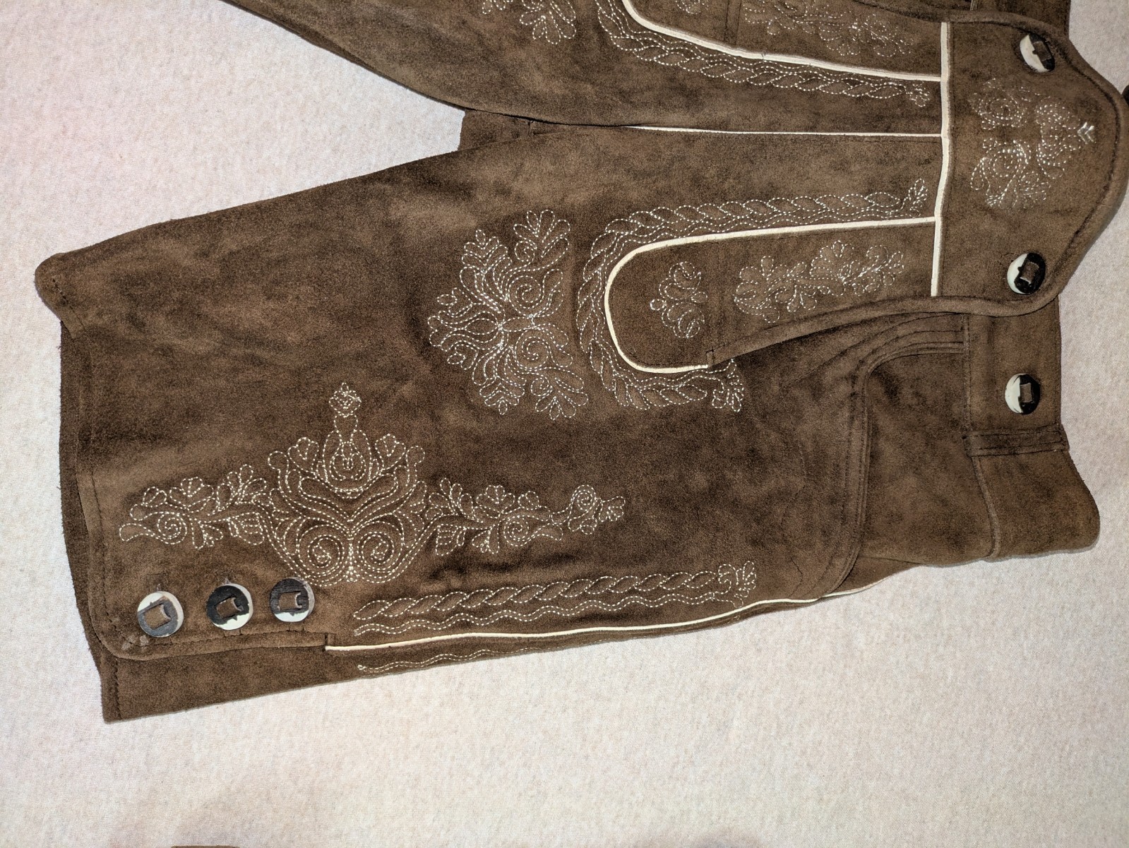 Men’s Bavarian Leather Lederhosen – Med/Dark Brown – US size 30 – NEW