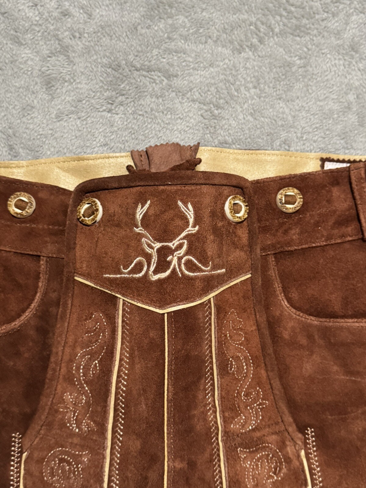 Bavaria Trachten Mens 30 Genuine Leather Light Brown Lederhosen Oktoberfest NWT