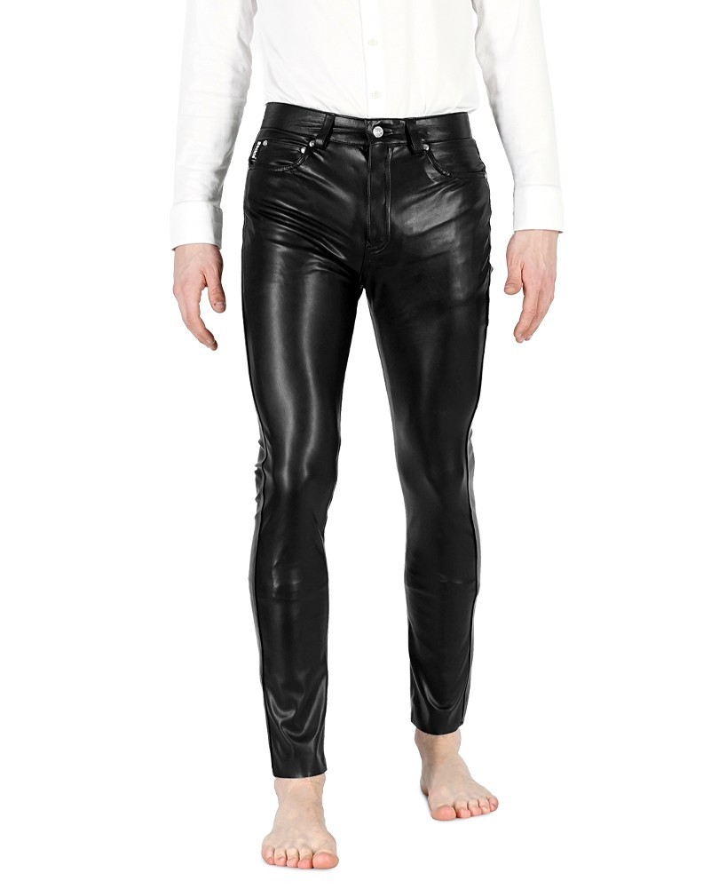 Bockle® F-SKINNY FAUX LEATHER faux leather pants men’s leather pants leather jeans skinny