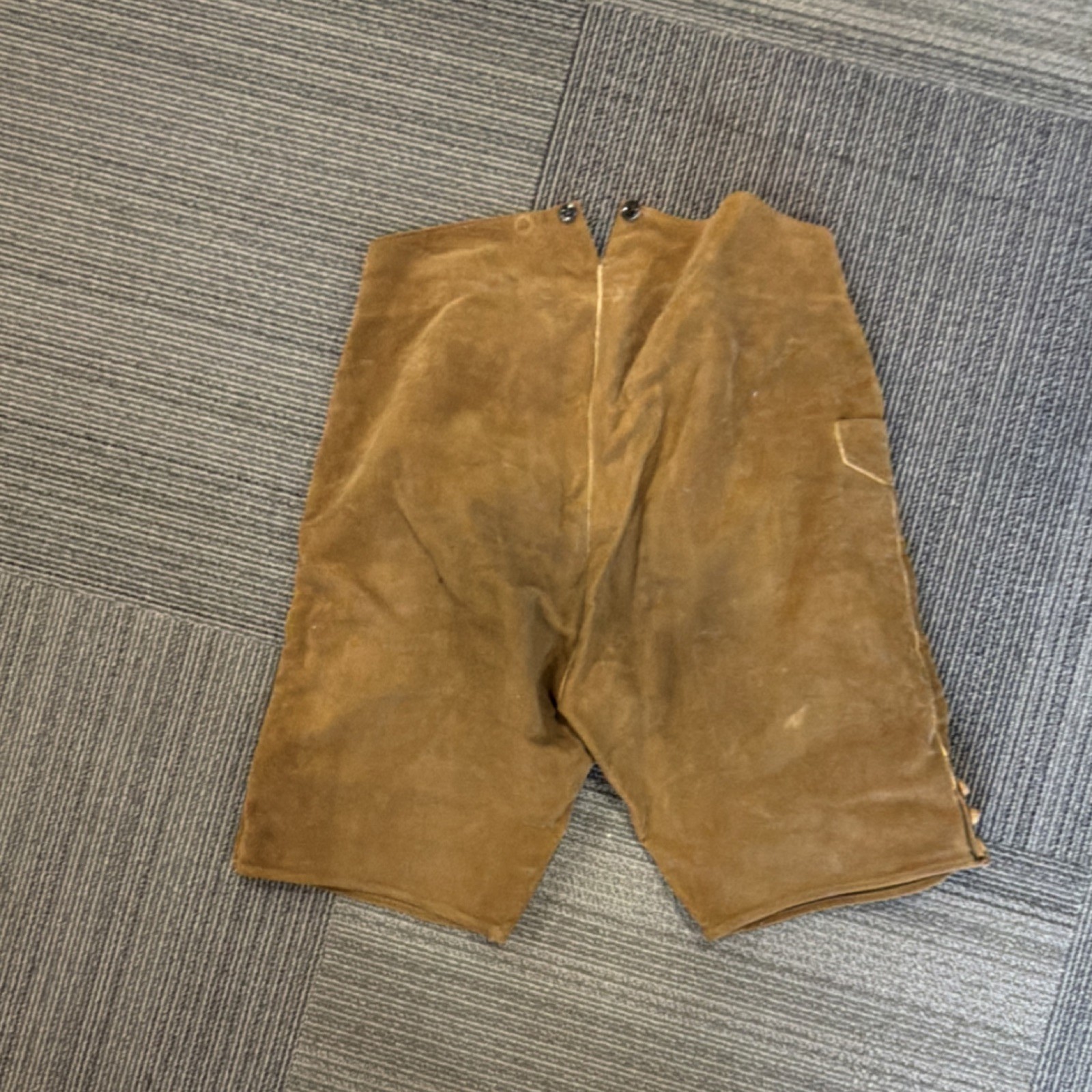 Knagge & Peitz München Brown Leather Lederhosen Shorts w/ Button Front