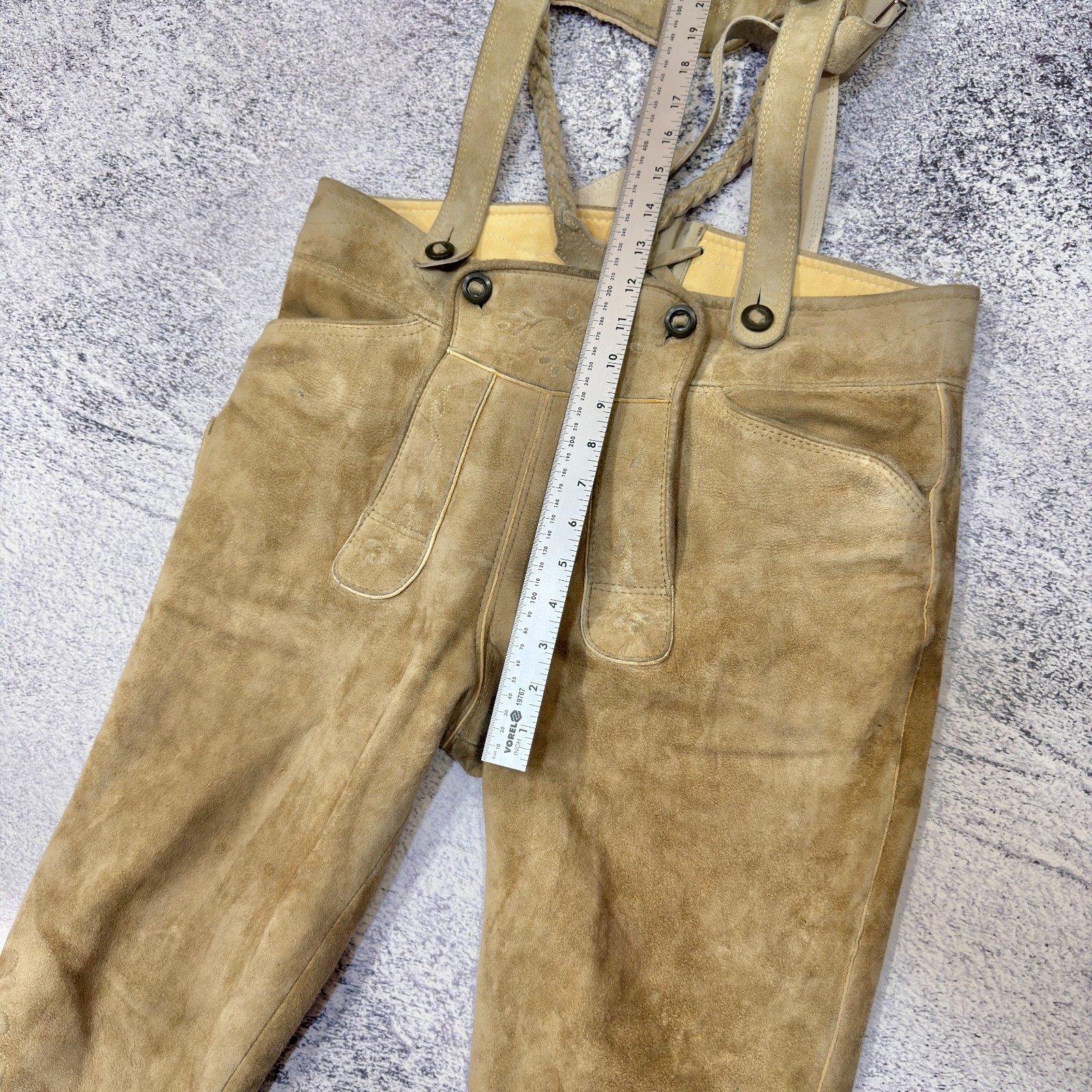 Authentic Vintage Lederhosen Traditional Bavarian Leather Pants 48 (32)