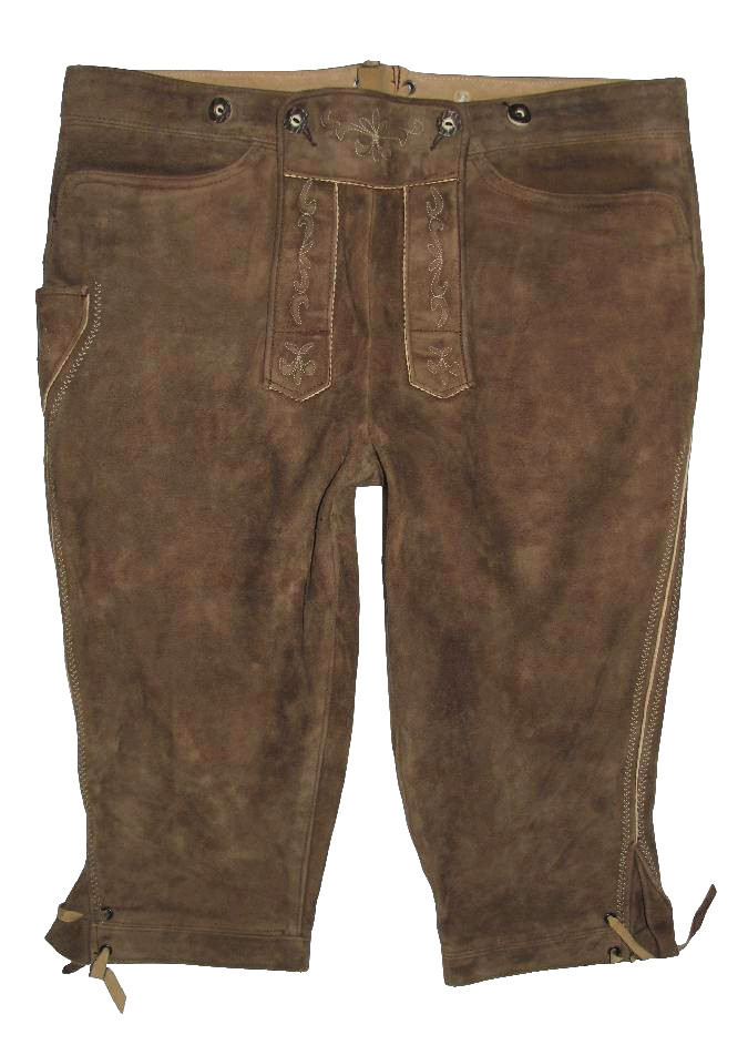 Men’s Trachten Pants / Trachten Knee Breeches Lederhosen In Khaki Size 56-58