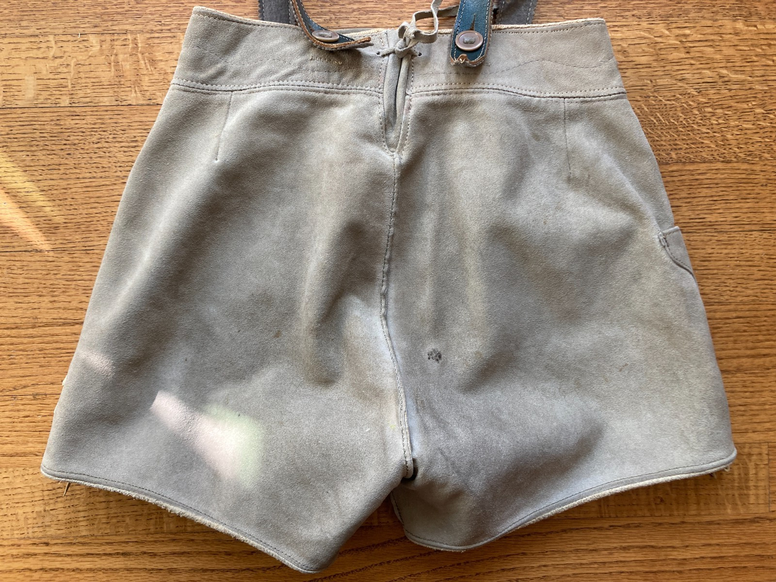 Lederhosen Boys size. Vintage Gray Leather