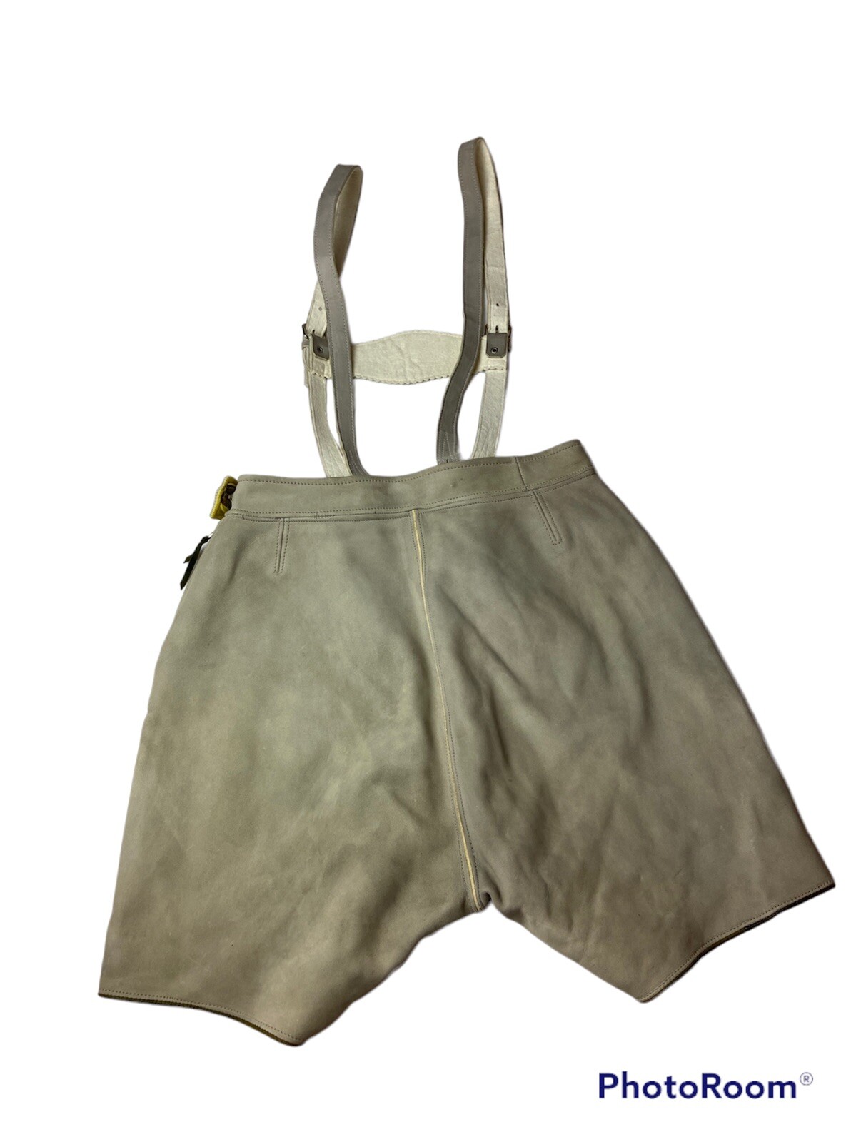 Vtg Lederhosen Shorts Suspenders Oktoberfest Leather German Bavaria Beer Size S