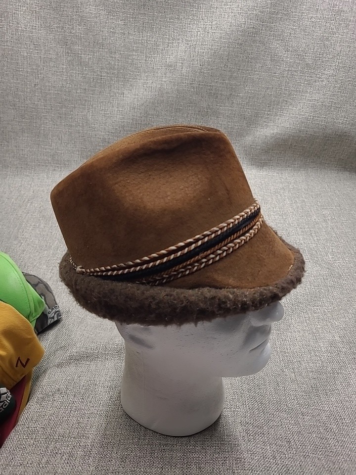 Vintage German suede hat original Leather Suede Coin Octoberfest