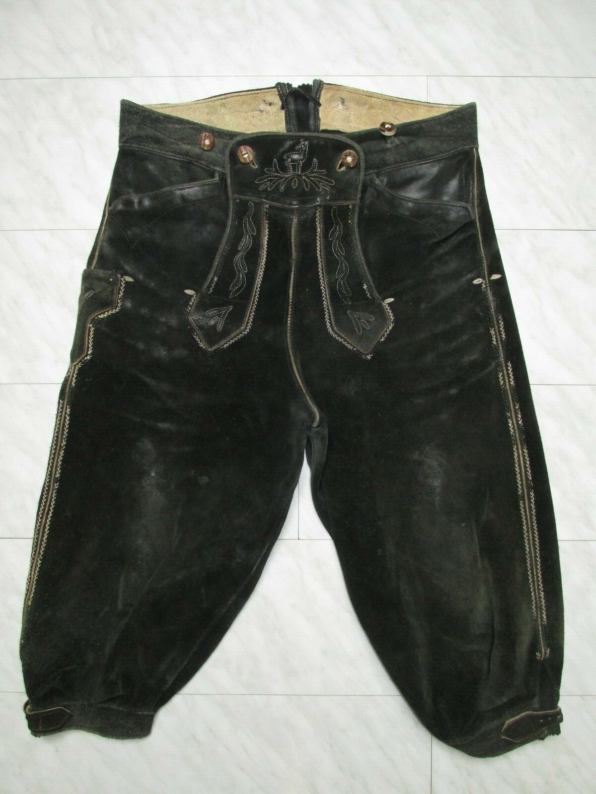 Vintage 50 60er Jahre Kniebund Lederhose Gay Größe 50 innen Glattleder: weich