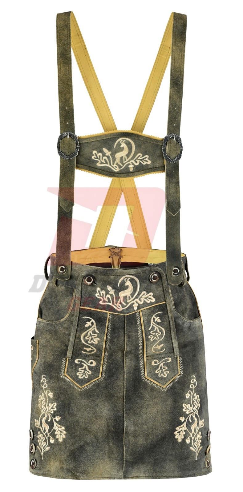 German Bavarian Traditional Lederhosen Hand Crafted Women Skirt