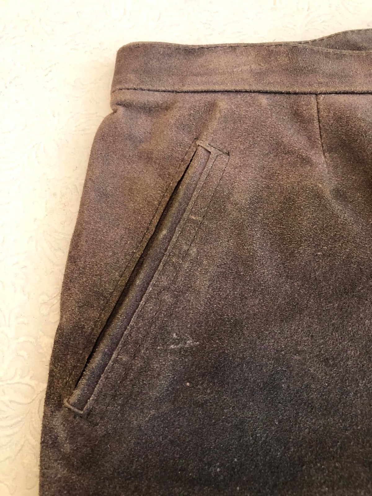 Vintage German Suede Kniebundhosen Knee-length Lederhosen Pants Adult Small