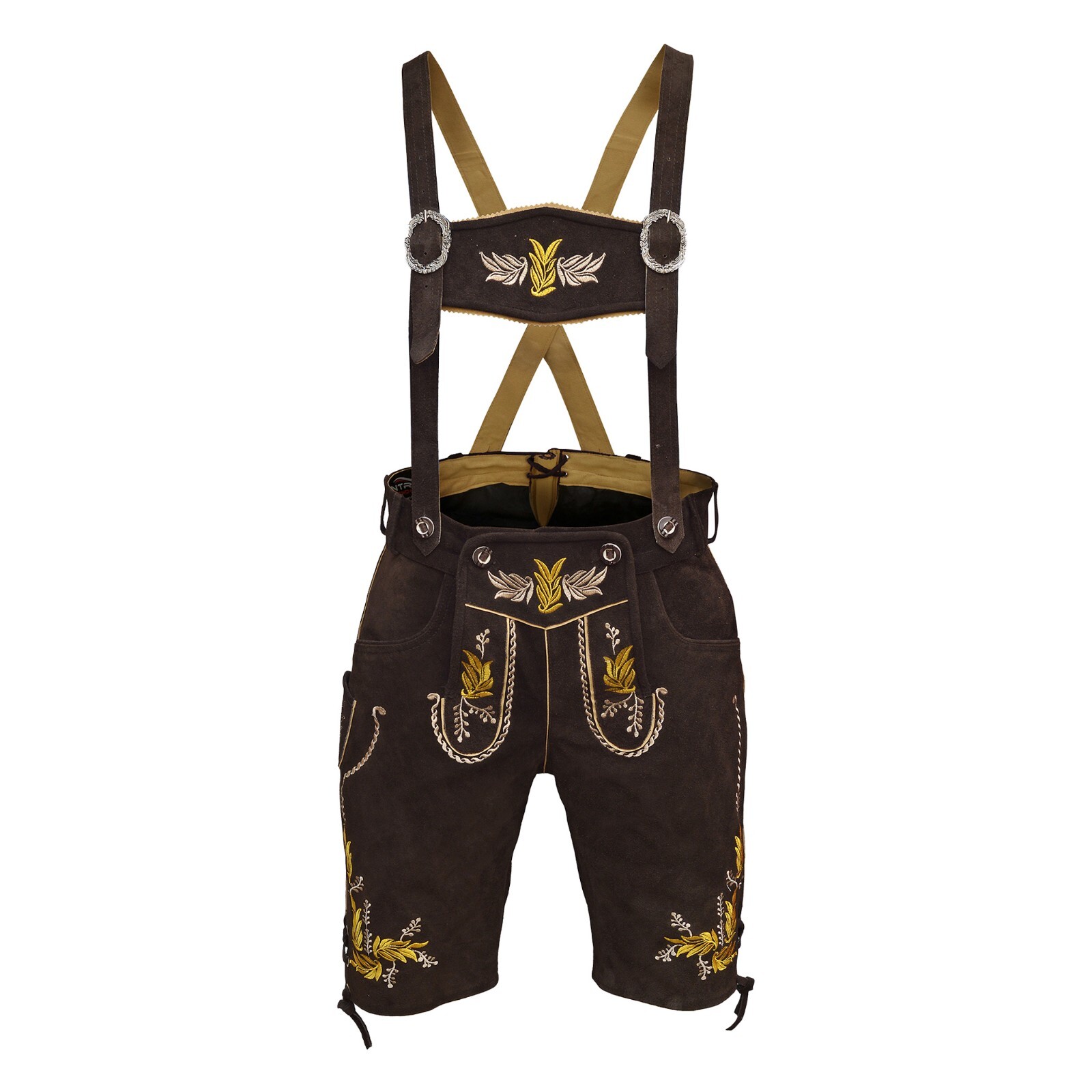 Suede Leather Lederhosen Porche German Costume Men Bavarian Oktoberfest Outfit