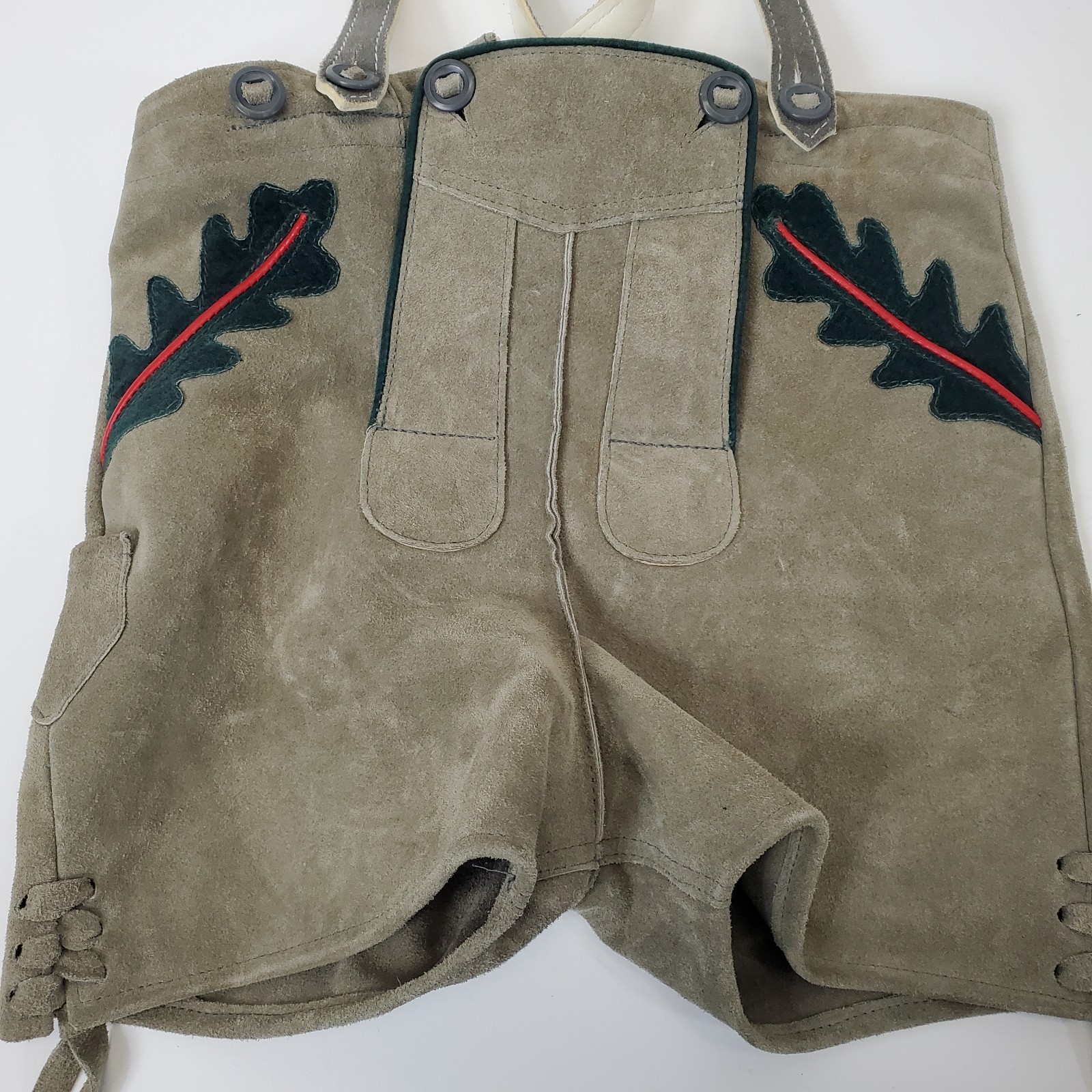 VTG German Lederhosen Child Suede Embroidered Tracht Oktoberfest 2T 4T