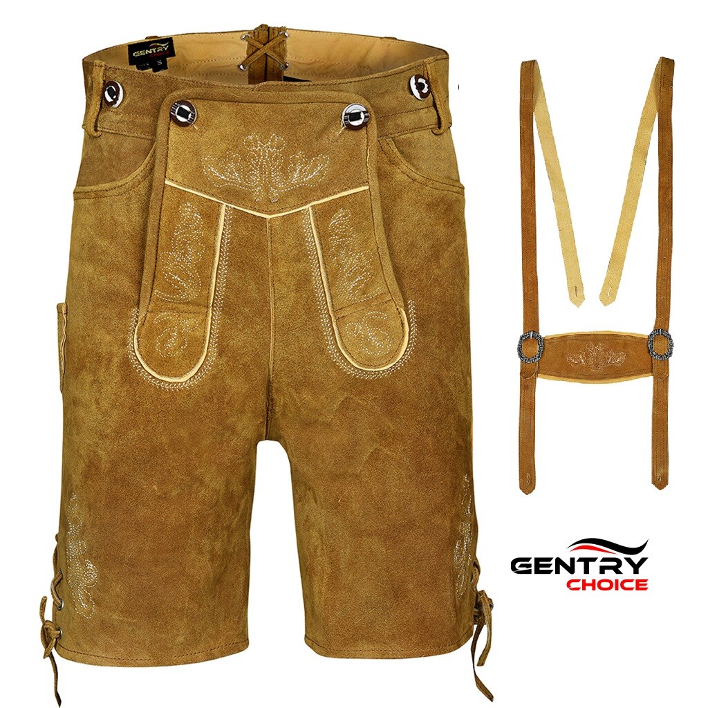 Bavarian Lederhosen Oktoberfest Costume German Outfit Trachthen Leather Short