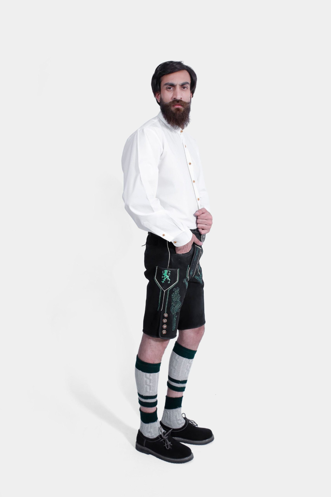 Mystic Black Lederhosen shorts