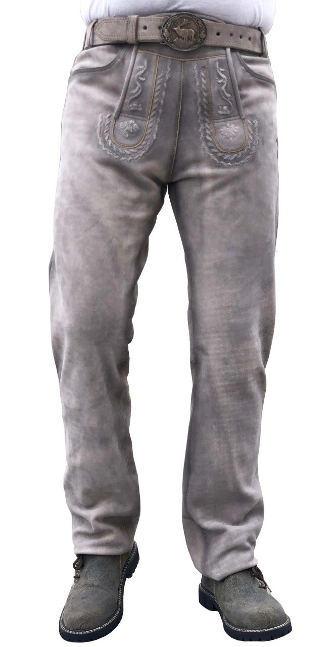 Unikat lange Wildbock (100% Wildleder) SOFT ECHT-Leder mit Gürte Gr, 46 bis 64