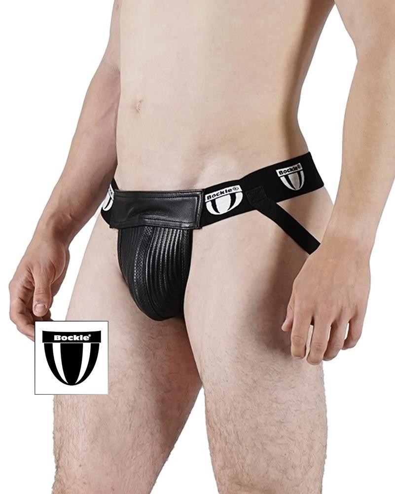 Bockle ® leather jock strap for gay zip slip brief jockstrap leather