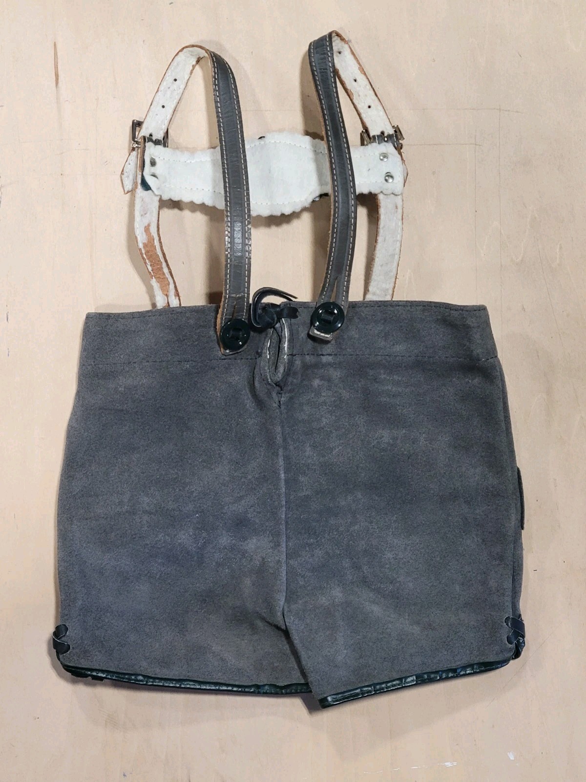 Vintage 1950s Boy’s Size 4 Lederhosen Leather Suede Austria Alpine Breeches