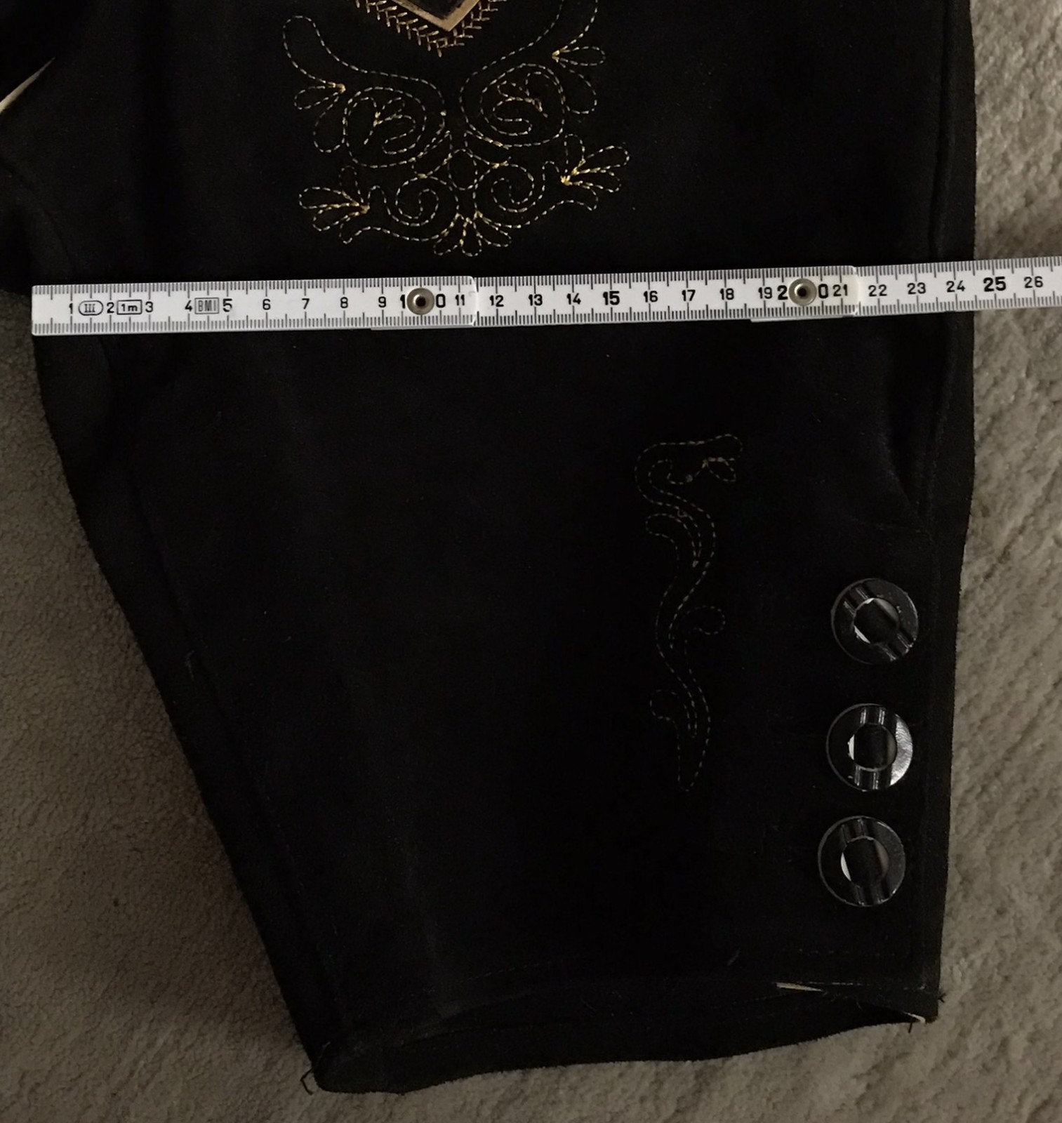 Short Occulto traditional leather pants embroidered-size 52-black-new product