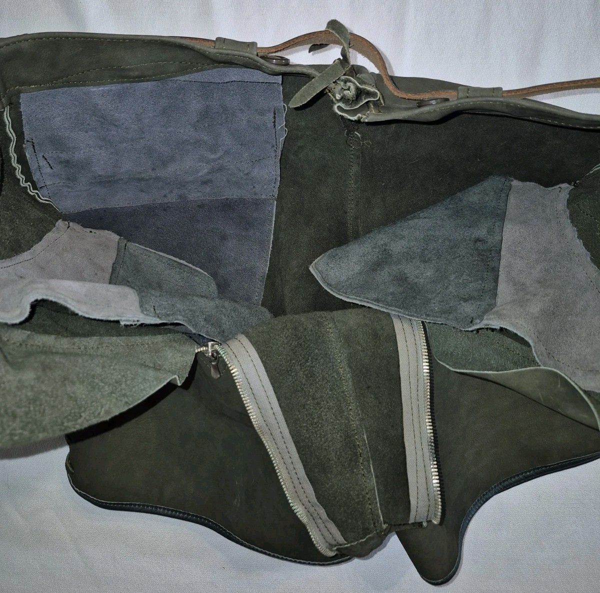 Vintage German Leather Lederhosen Breeches Green Black Octoberfest