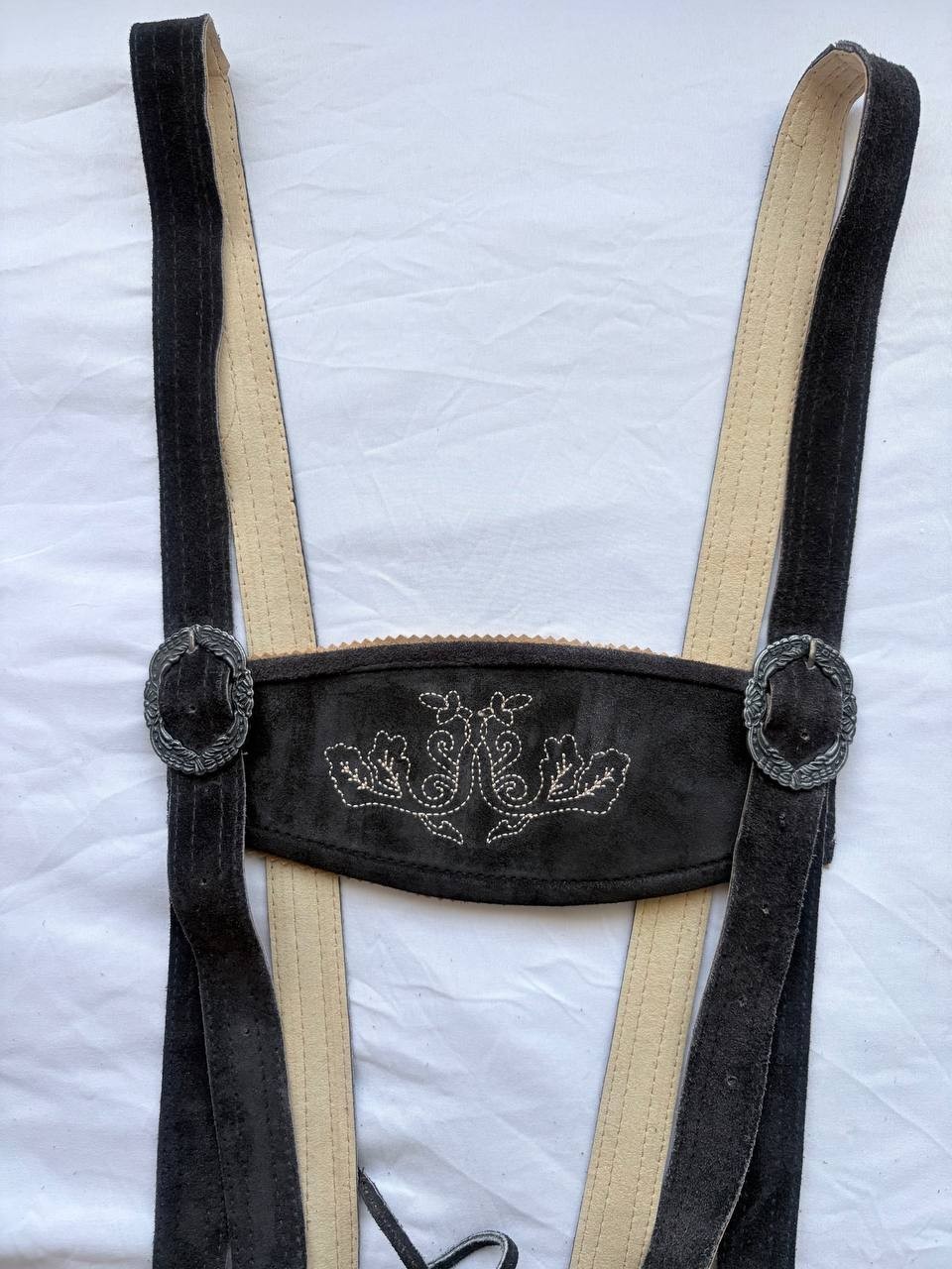 GONSER Mens Lederhosen Shorts Suspenders Set Trachten Sz 52 US 37 Genuine Suede