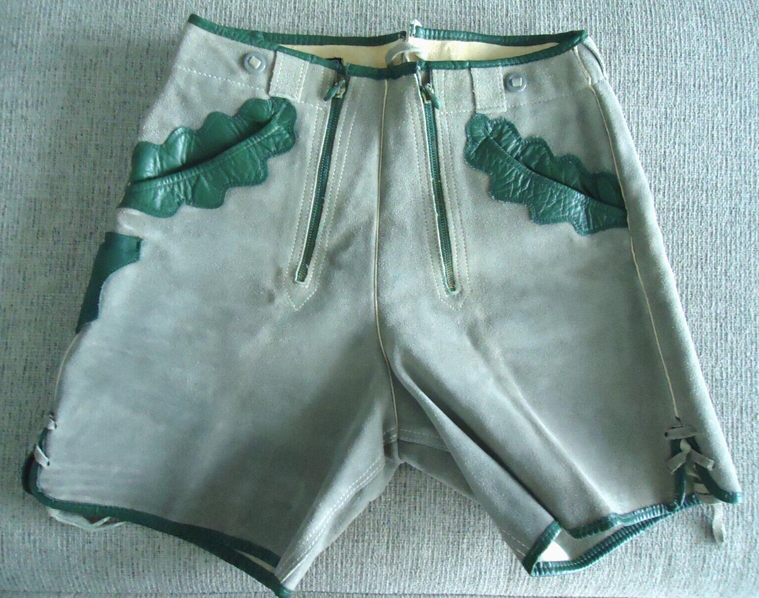 Vintage Suede Shorts Bavarian Lederhosen Haelson 13inch Waist