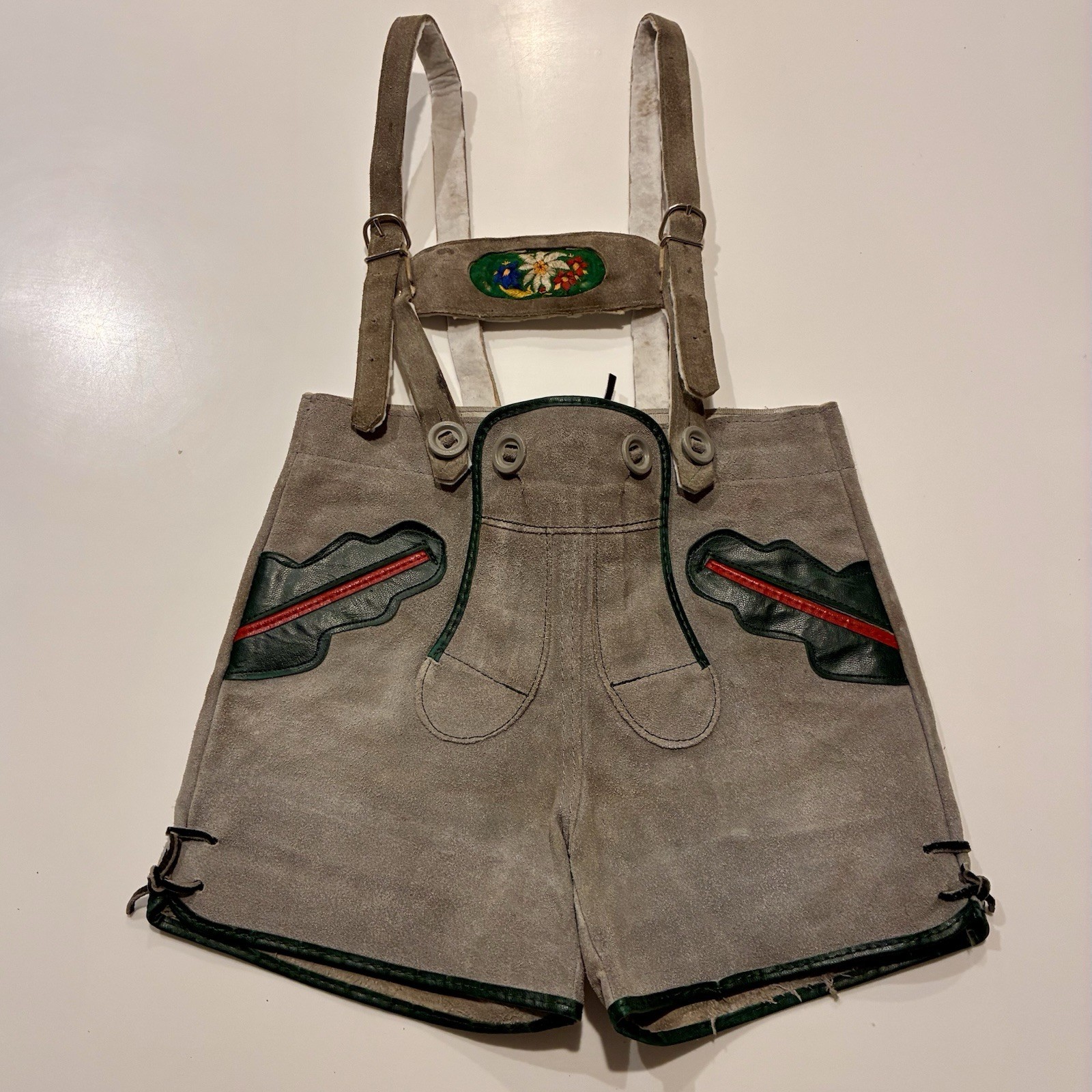 90’s Kids Lederhosen German Bavarian Suspenders Oktoberfest VTG Size In Photos