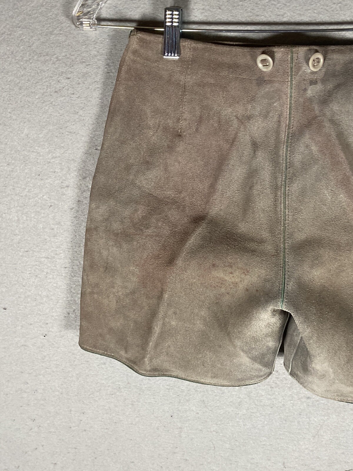 Vintage Bergfreund Lederhosen Gray Hearts Suede Leather Oktoberfest