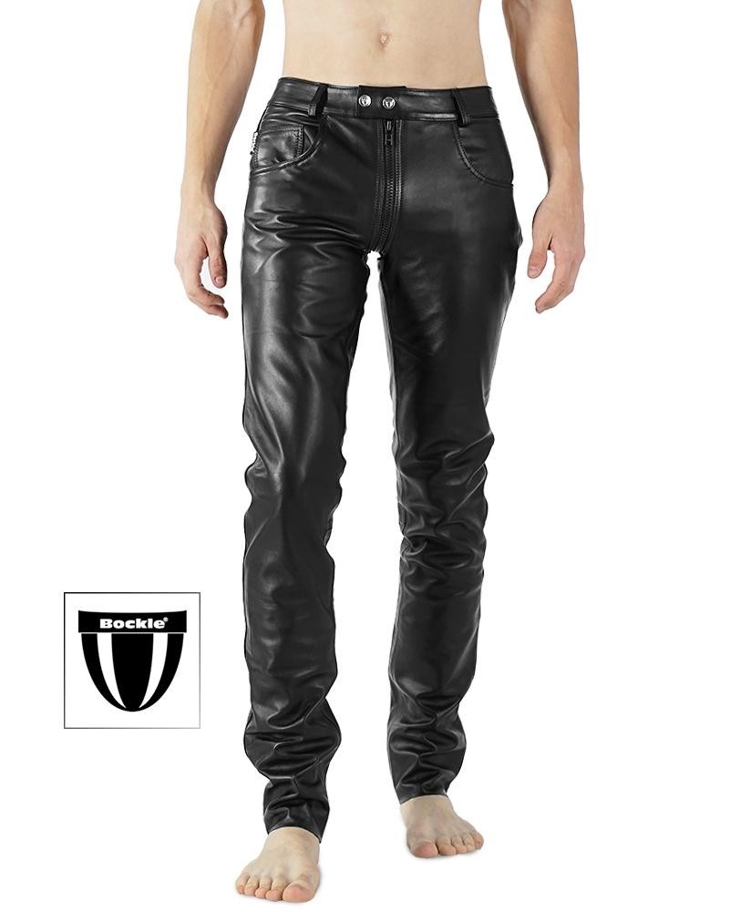 Bockle® GAY-ZIP® Rim Leather Pants Gay Lederhosen Leather Jeans Full Zip