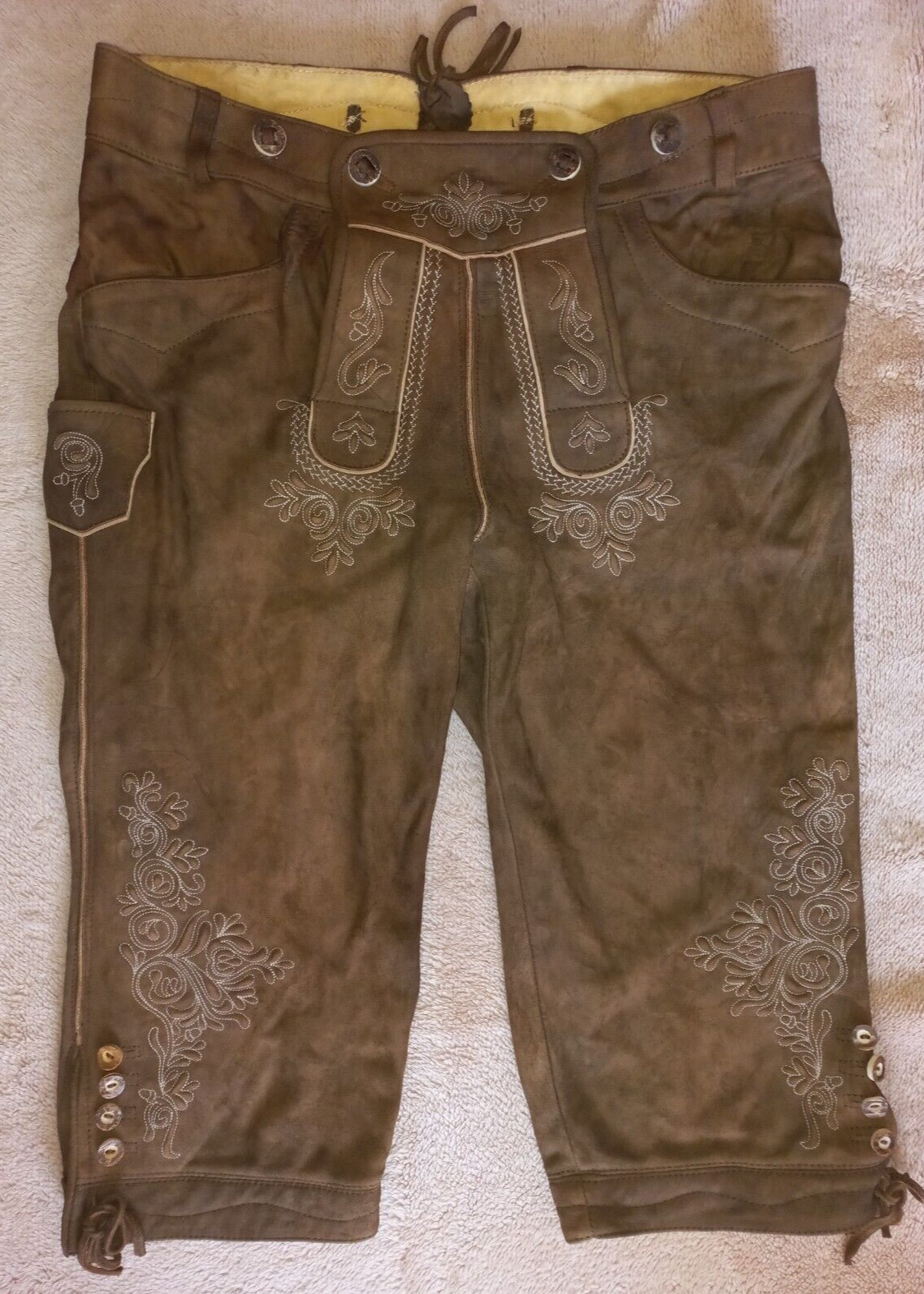 Spieth & Wensky Germany wild bock antik leather pants shorts (Size 52)