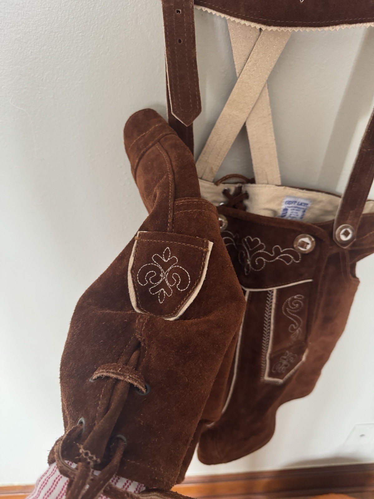 Ernst Licht German Brown Suede Lederhosen Women’s Size 44 Vintage Oktoberfest