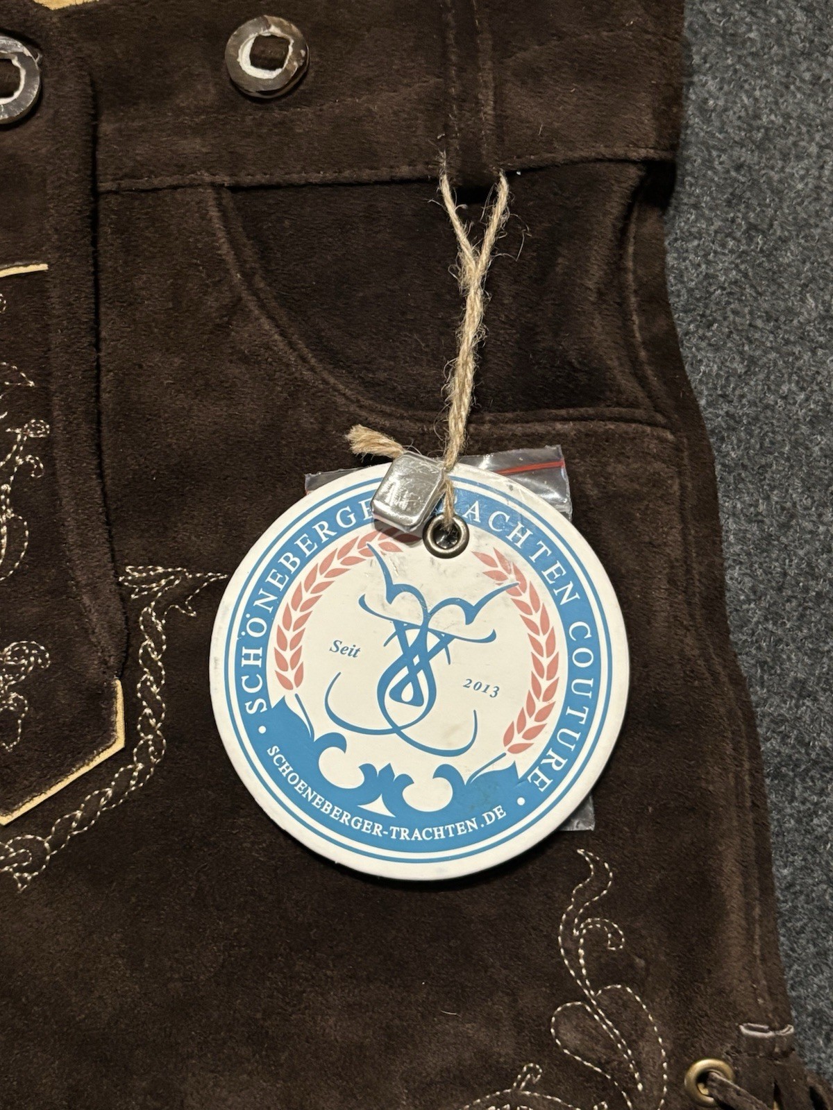 Schoneberger Trachten Couture Lederhosen Shorts US 10 EU 42 Without Suspenders