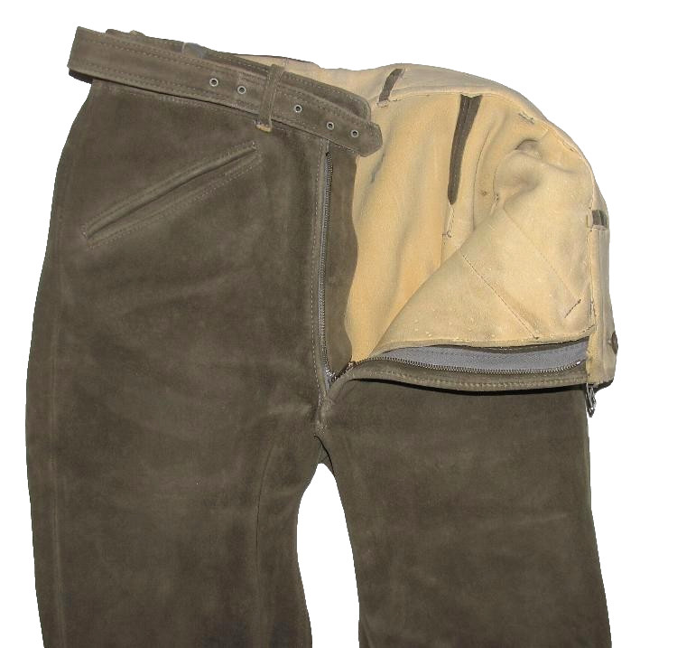 Men’s Traditional Costume Kniebund- Leather Pants From Deerskin! IN Khaki Grey “