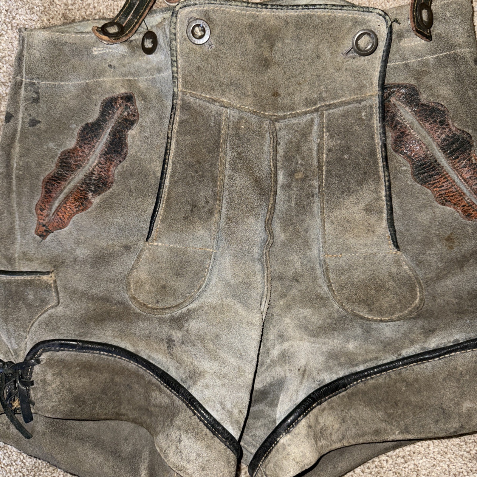 suede And Leather Authentic German Lederhosen Adult 10-VTG