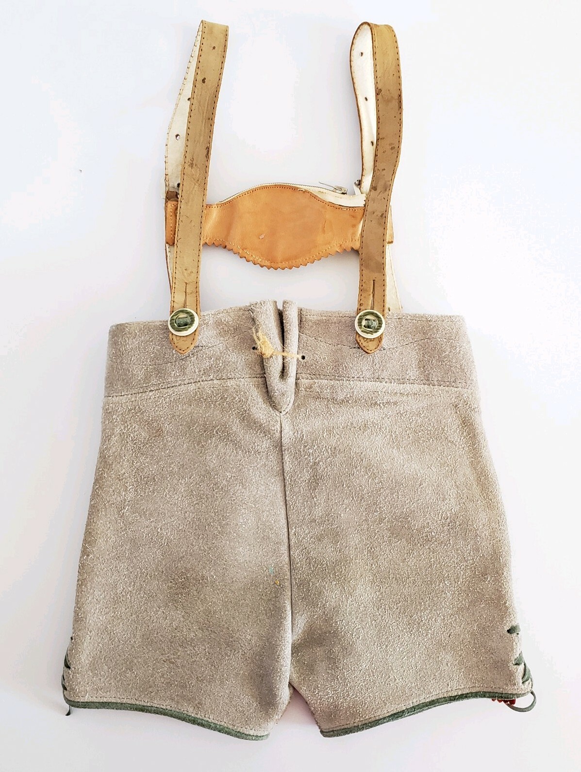 Boys Lederhosen Vintage Bavarian Short Alls Suede Oktoberfest Authentic Leather