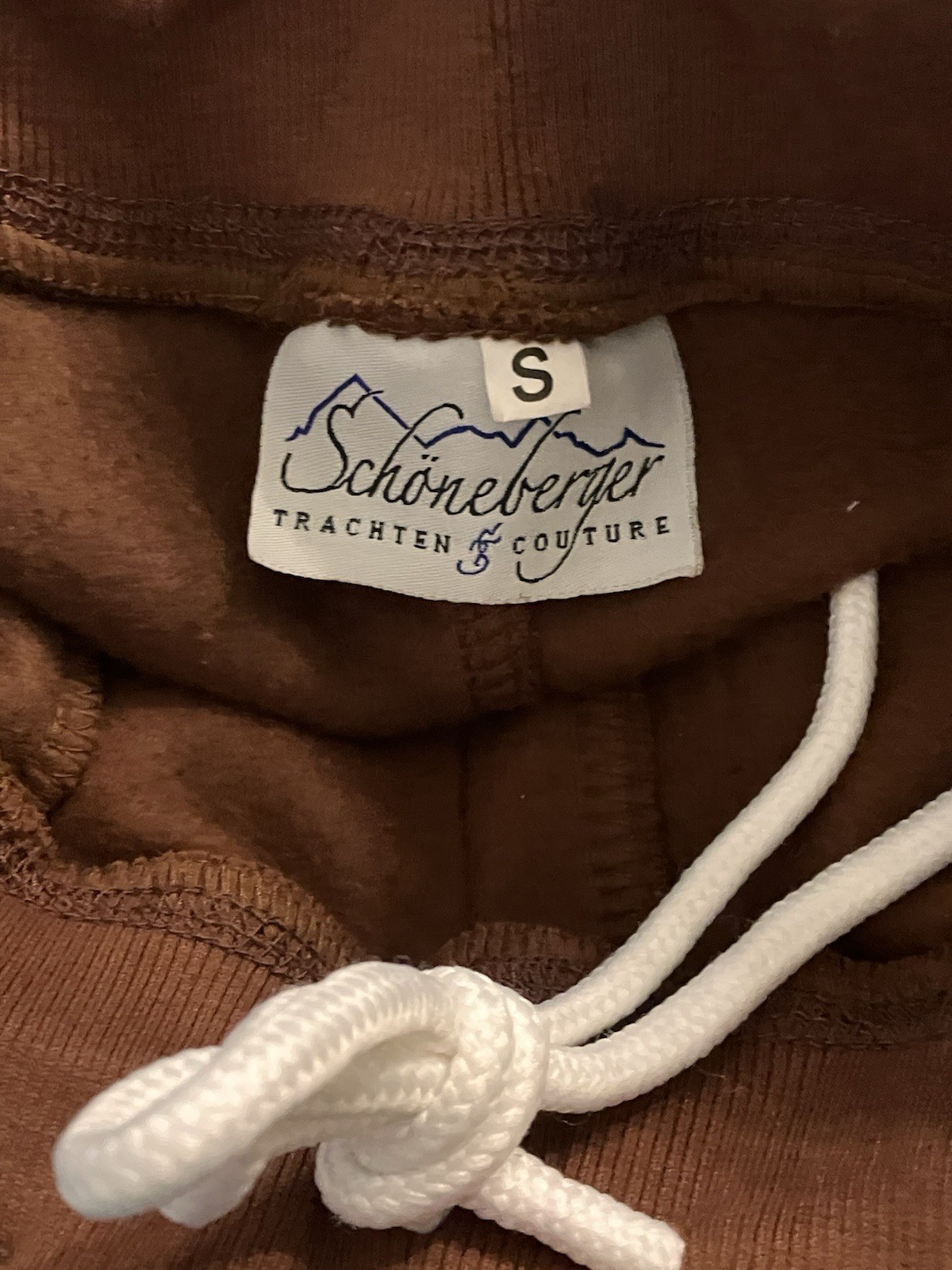 Schoneberger Adam Lederhosen Shorts Sweatpants Knit Brown Size S NWT Octoberfest
