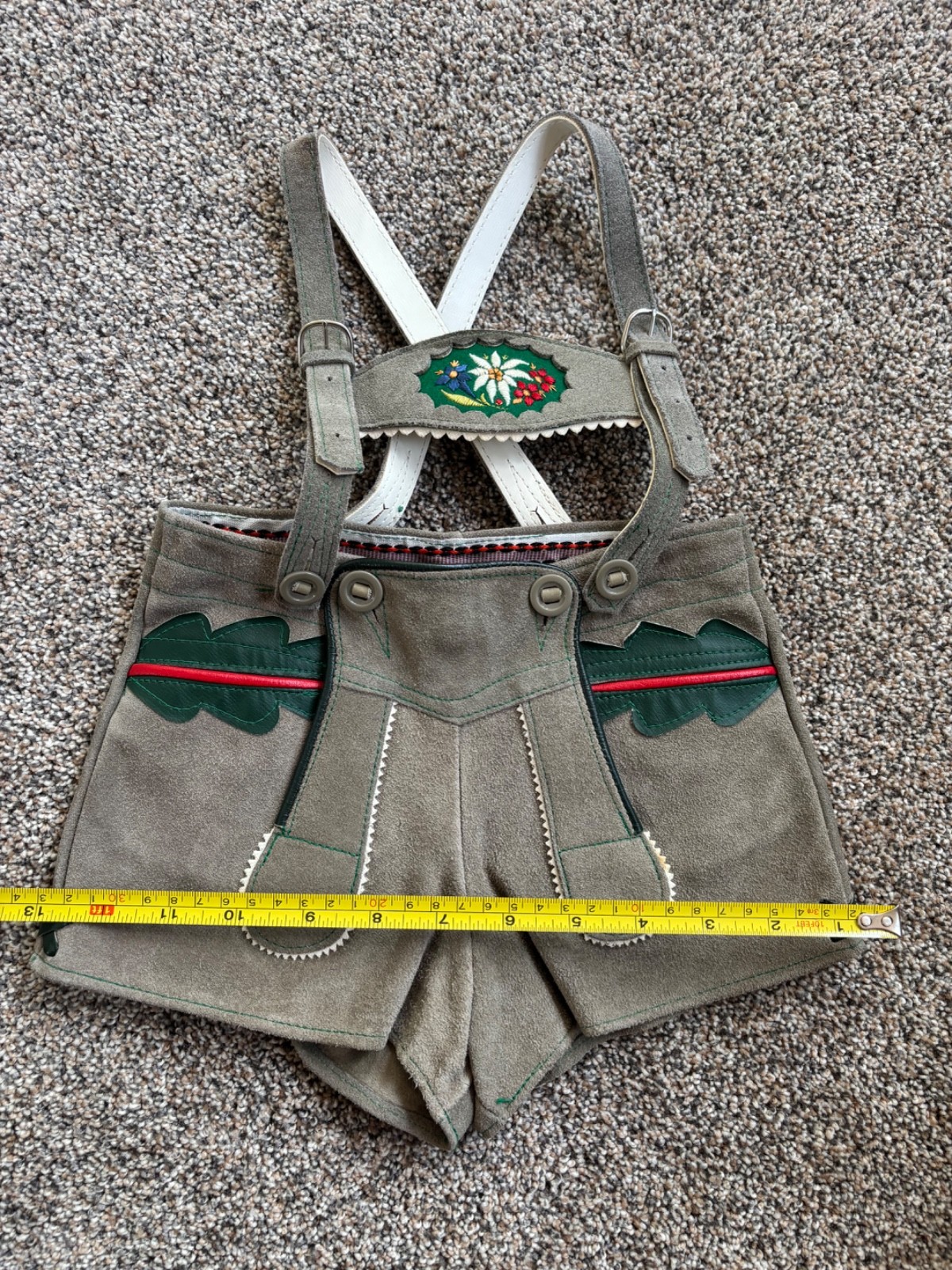 Authentic Swiss Vintage Lederhosen Kids set size 3. Pristine condition- no wear!