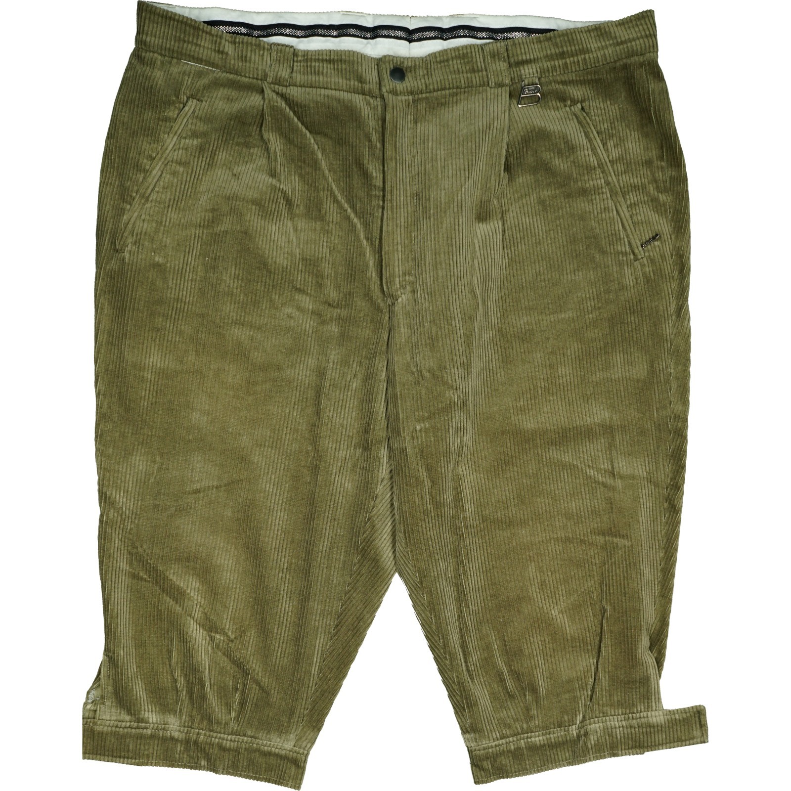 Busch 28 short army green men’s pants Oktoberfest traditional corduroy pants W40 XXL Hook and Loop