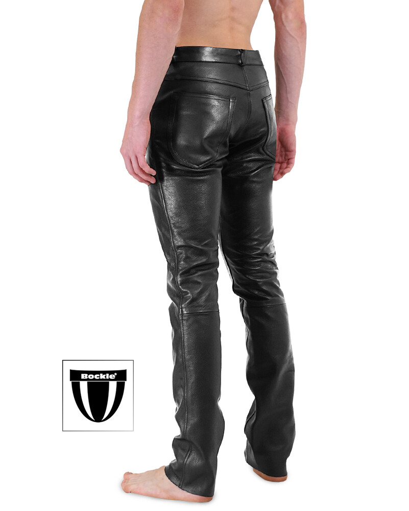Bockle® Big Cheeker Free Button Fly Leather Pants Men’s Leather Jeans Real Leather