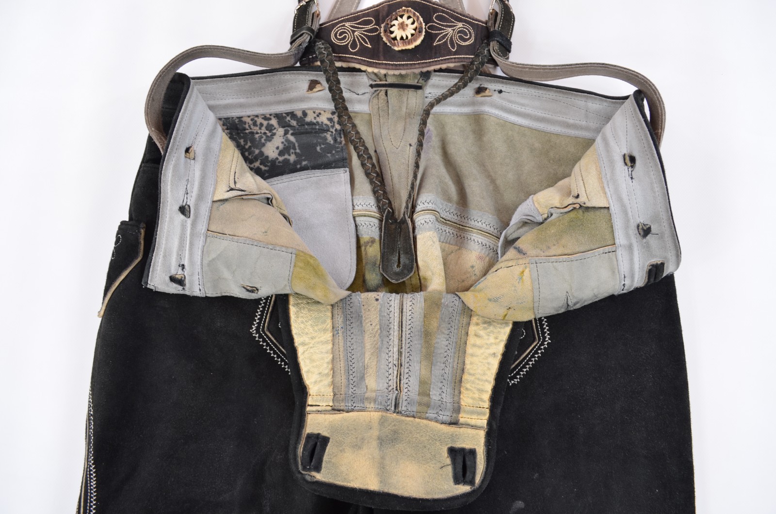 Vintage HandMade Bavarian Lederhosen Leather Pants Men’s sz US ~ W38 / EUR ~ XXL