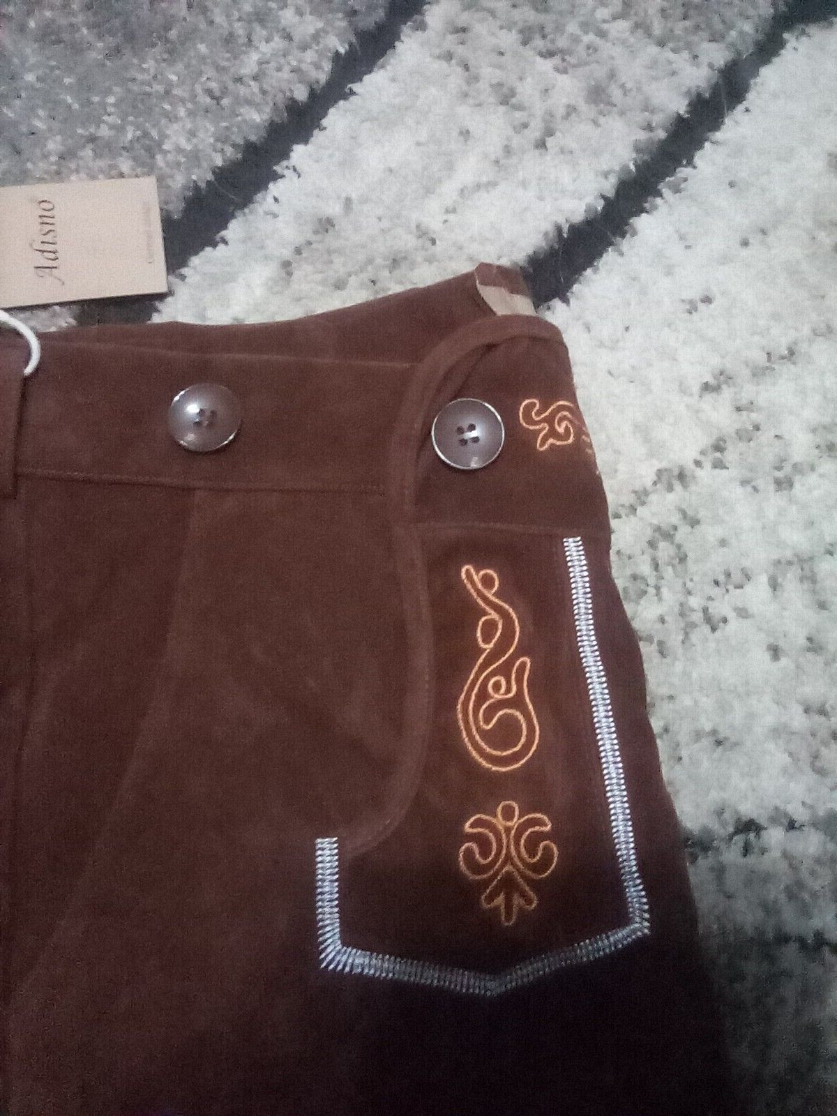 Adisno German Designed Lederhosen Pants Size S Brand New Perfect for Oktoberfest