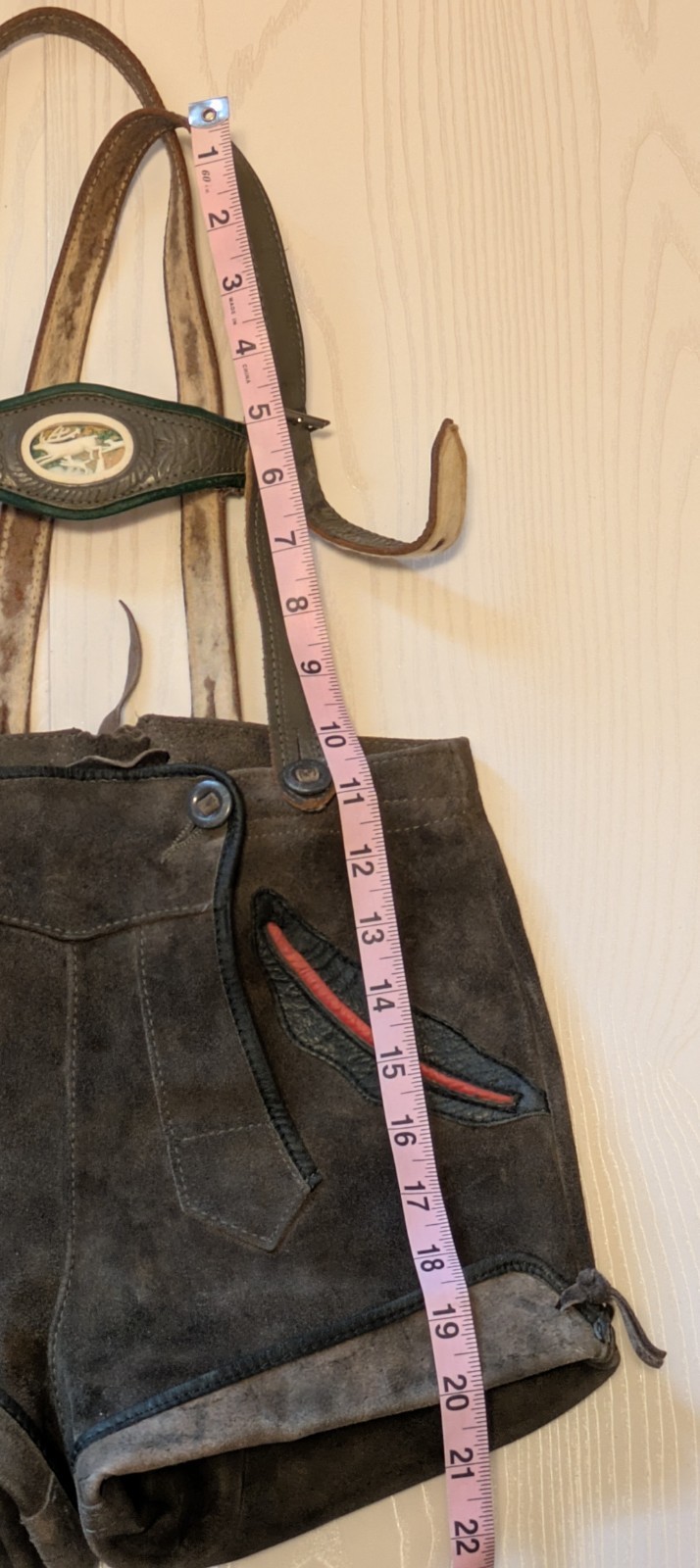 Children’s Lederhosen And Suspenders Leather/Suede Octoberfest German, Read Desc