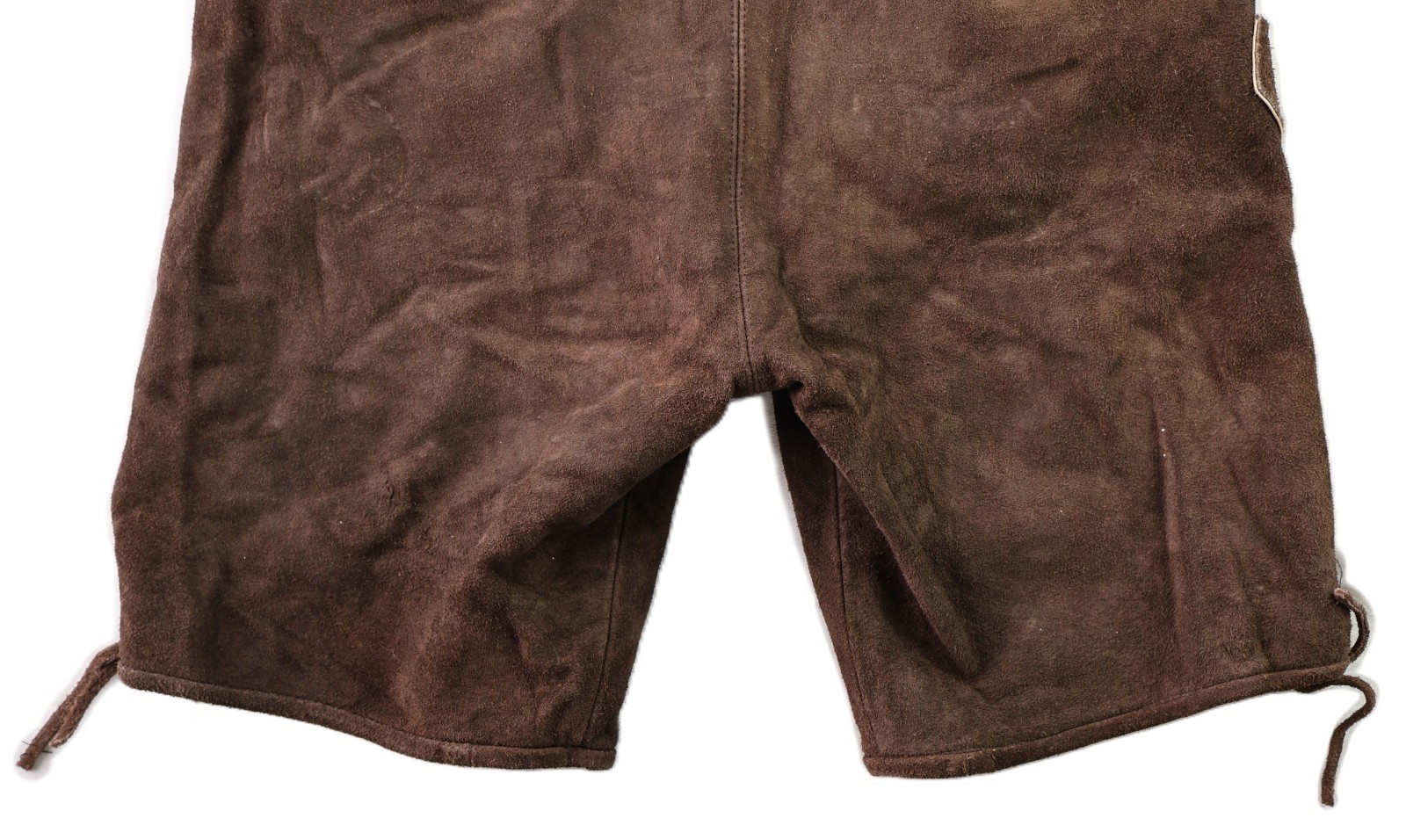 Men’s 50 US 38 Brown Suede Leather Lederhosen Bavarian Embroidered Shorts Pants