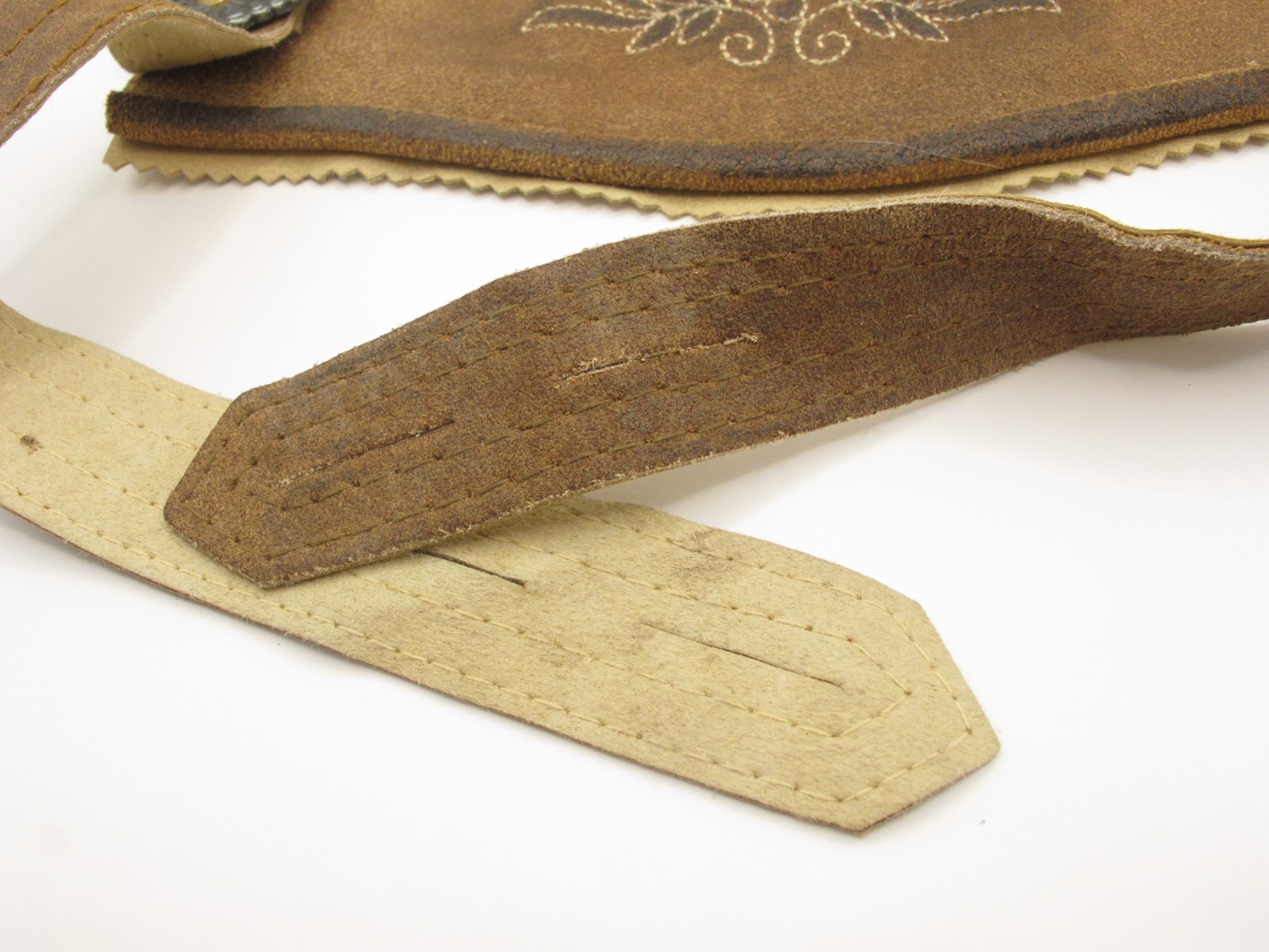 Vintage German Lederhosen Suspenders Embroidered Suede Trachten Oktoberfest